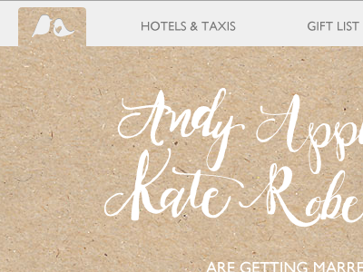 Wedding Site gill sans handlettered wedding