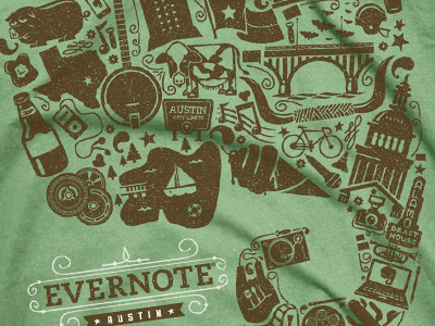 Evernote Austin, TX austin evernote halftone def texas
