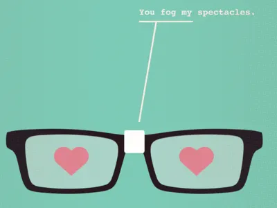 You Fog My Spectacles geeky illustration love nerdy dirty science