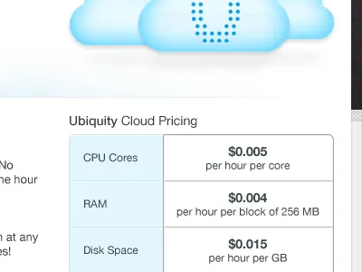 Web - Cloud blue cloud gray hosting pricing ui web web design