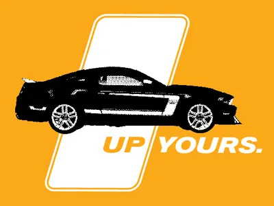 Up Yours boss 302 car halftone mustang retro