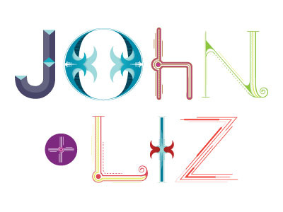 John + Liz letter typography