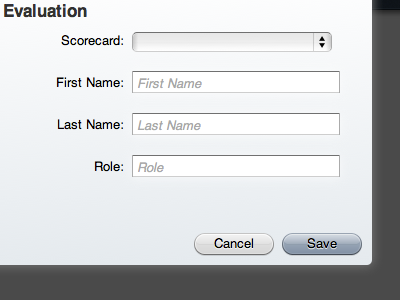 Adding Evaluations evaluation form scorecard ux webkit