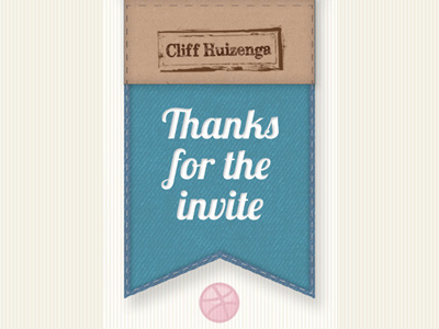Thanks to Cliff cliff huizenga draft invitation invite pass t thanks throw