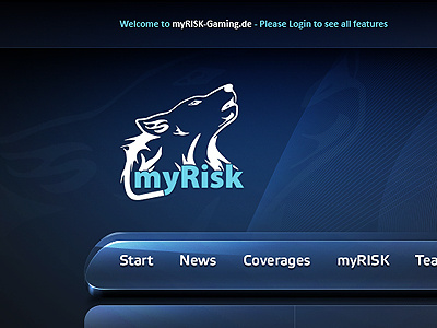 myRISK Clanlayout andasolo blue clan clandesign cs3 design dog gaming grey intrernet logo logotype myrisk photoshop stripes web webdesign wolf