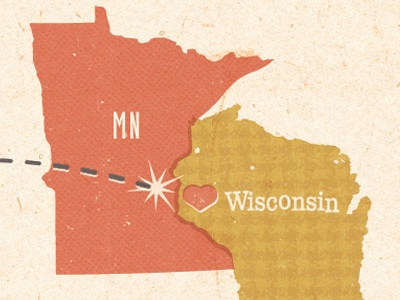 Midwest Love map midwest minnesota vintage wisconsin