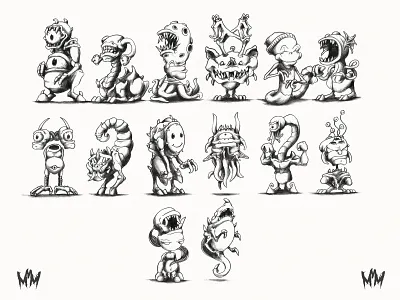 Monday Mosh Monsters 2024 character concept art creature fantasy horror illustration monster sketchbook sketches