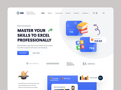 Online Educational || Landing Page Exploration product ui ux web website