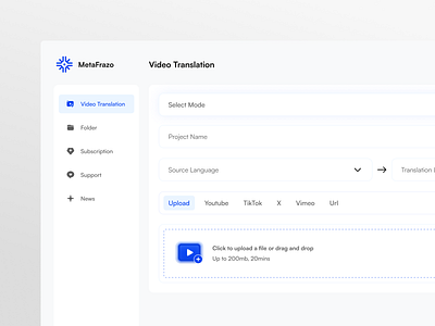 AI Translation Application ai application branding design saas ui ux web