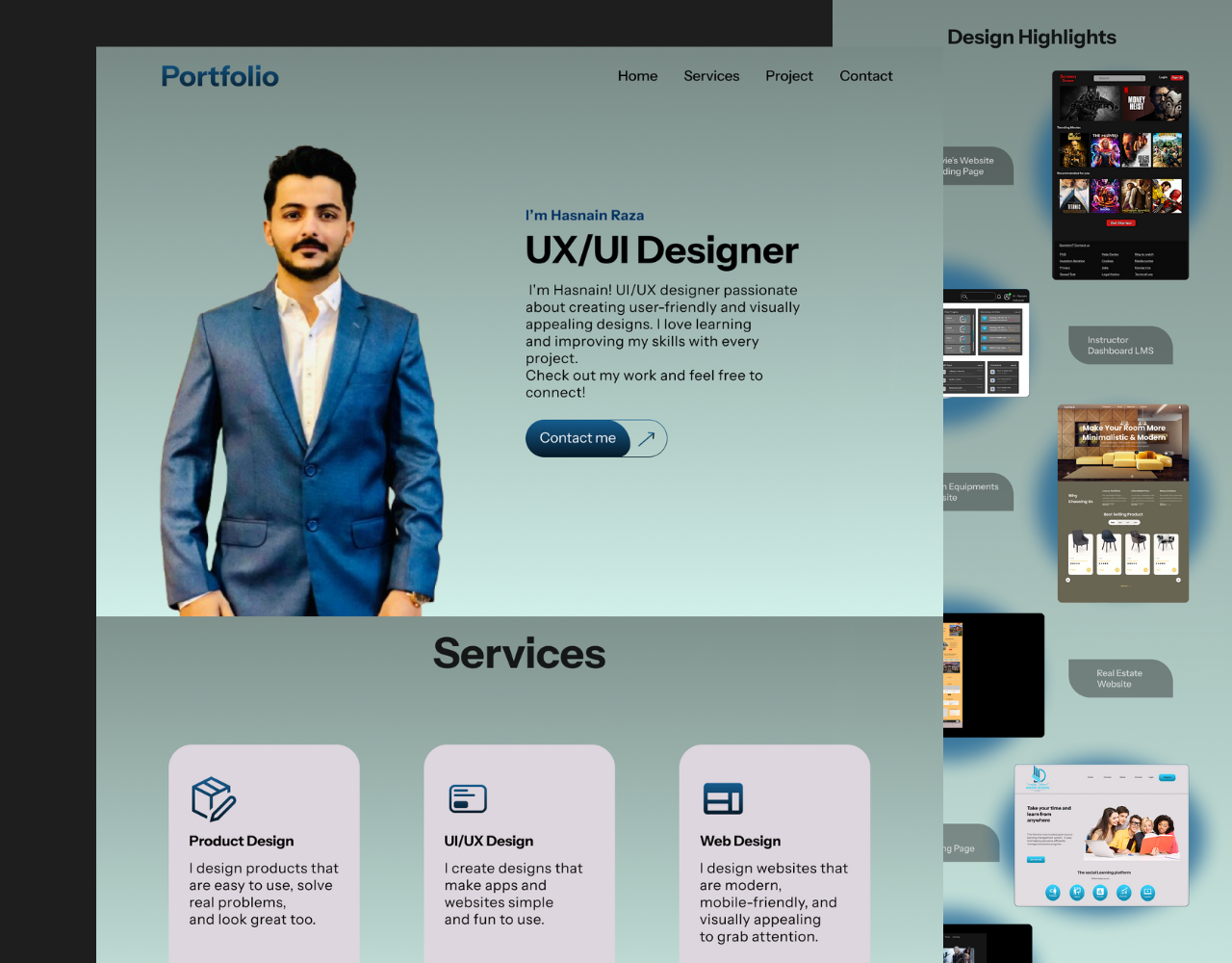 UI/UX Designer Portfolio by Hasnain Raza on Dribbble