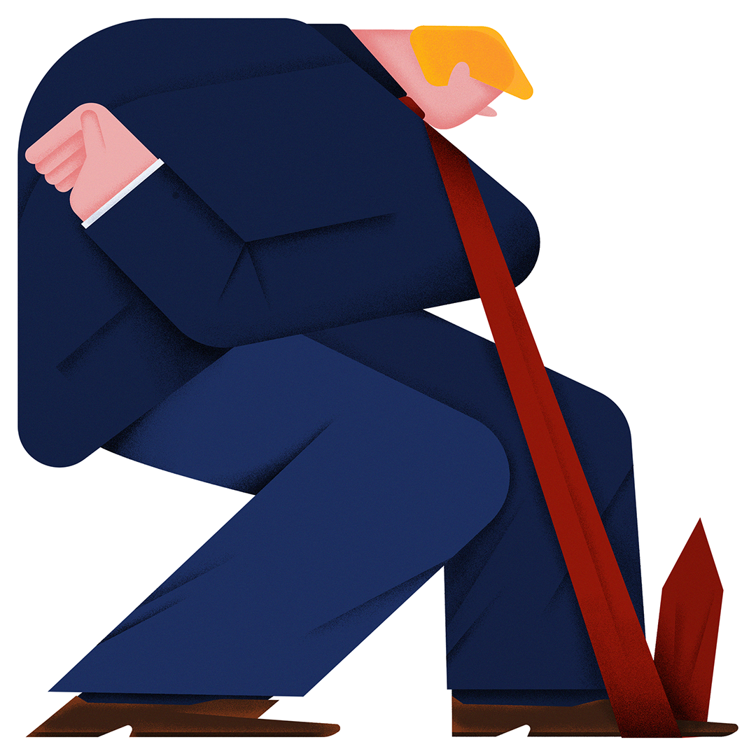 The Fall of Certainty busines businessman character character design design financial graphic design illustration political illustration