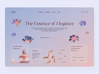 Fragrance website design aesthetic illustration parfume ui ux website