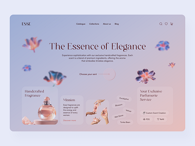 Fragrance website design aesthetic illustration parfume ui ux website