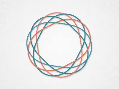 Simple Icon blue circle guilloche icon orange