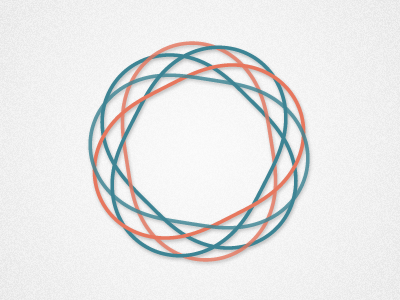 Simple Icon blue circle guilloche icon orange