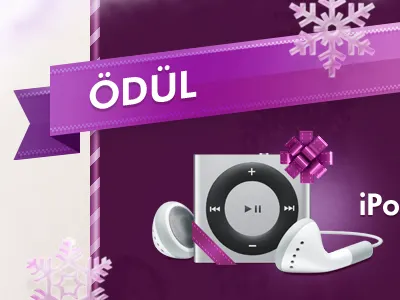 Present bow prize ribbon snow flake title