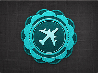 Jetsetter Badge badge blue circle jet plane texture