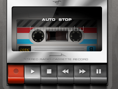 Mustang 65" cassette player Teaser audio icon ipad iphone radio ui