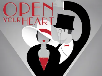 Illustration for American Heart Association 1920s blackwhitered illustration pro bono