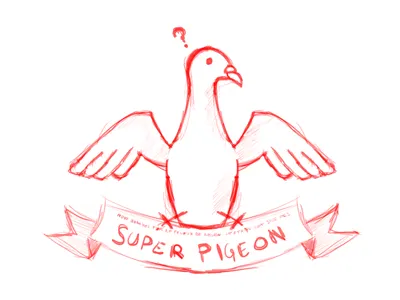 Super Pigeon illustration pigeon pushaune