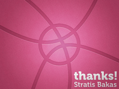 Thanks Stratis Bakas! ball debut drafted dribbble invite pink stratis bakas thanks