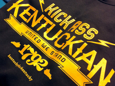 KICK ASS Hoodie hoodie kentucky ky logo screen print