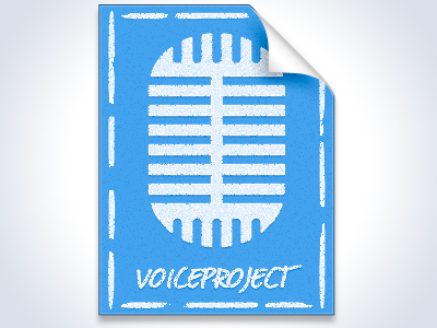 .voiceproj Icon 50s blueprint file file type icon mic microphone project rough voice