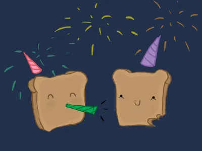 New Years Toast illustrations