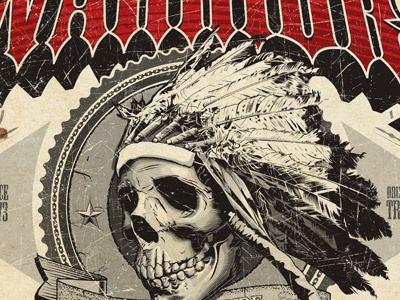 Vector Illustration illustration illustrator indian skull vectors vintage