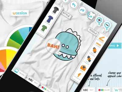 uDesign App UI apparel custom tshirt