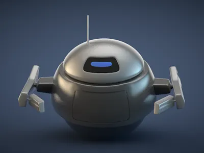 Cute Robot Character 3d cinema 4d cute metal robot shiny small