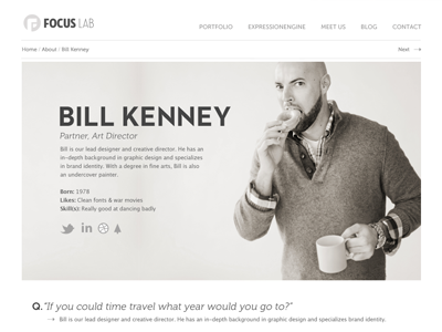 Bio Page clean fun greyscale minimal web design