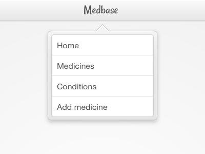 iPad Dropdown Nav app css ipad medbase