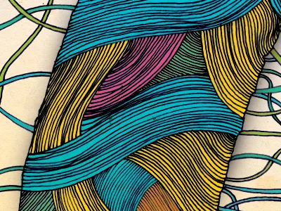 Vines hand drawn illustration ink lines