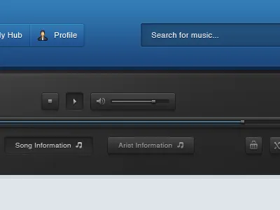 Bassment WIP 2 blue music player ui
