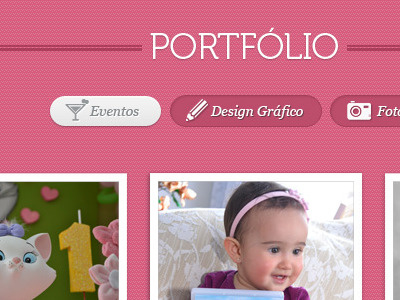 Portfólio area button hover pink silver