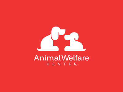 Animal Welfare Center animal care center cute design dog logo pet red shelter welfare white