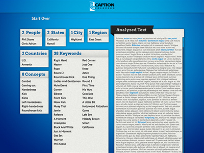 Analysis Full analysis blue data lists texture ui