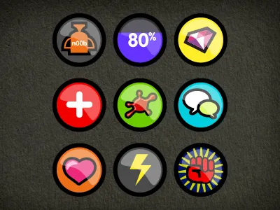 Badge Icons badges game gaming icons illustration play pop social vector