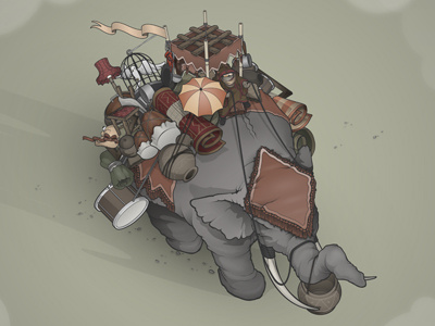 Elephant carpet elephant fybe illustration nomadic one