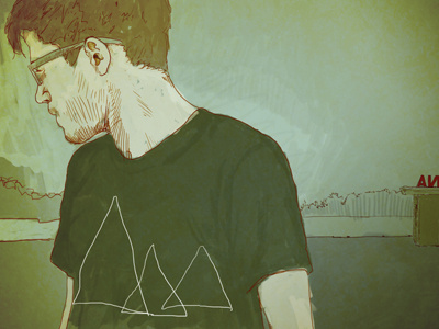 Self portrait line drawing photoshop self shirt simple sketch ugmonk wacom