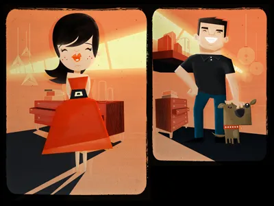 Lou and Pete character design illustration lou pete