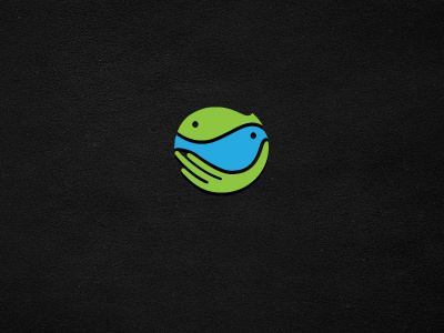 Logo Mark bird fish hand illustration logo