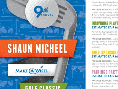 Custom illustration & icons 9 iron franchise futura golf golf classic halftone iconography icons illustration make a wish shaun micheel