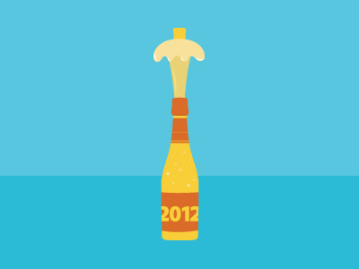 New Years - Champagne animation illustration vector