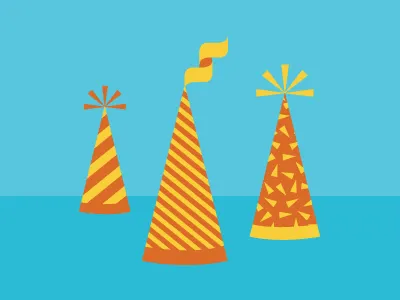 New Years - Hats animation illustration vector