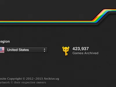 Footer: Games Archived archive footer games icon key master key rainbow retro stripe voxel zelda