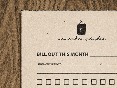 Bill Out branding business old personal texture vintage