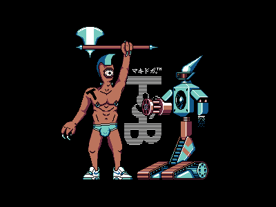 Trouble & Bass 16 bit pixel art sega genesis