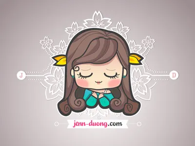 jenn-duong.com characters cute illustration illustrator kokeshi vector